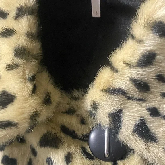 Free People Black and Tan Animal Print Pea Coat - Picture 7 of 13